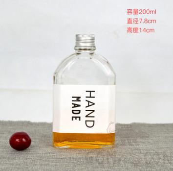 Disposable glass bottle,Oblique Shoulder,200ml,D 7.8*H 14cm