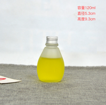 Disposable glass bottle,Droplet Shape,120ml,D 5.3*H 9.3cm,Matt