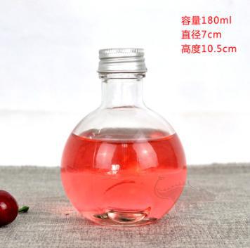 Disposable glass bottle,Spherical Shape,180ml,D 7*H 10.5cm,Polish