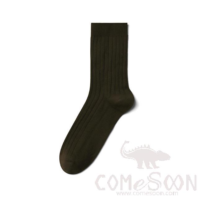 Medium thick pure cotton business men's socks,Light coffee