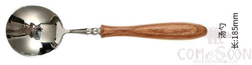 Soup Spoon,18.5cm,S/S 304+Rosewood
