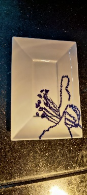Fancy flat white blue Customized Printed 9&quot;