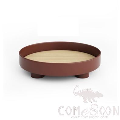 Fruit plate,Wine Red,Plastic + MDF board,D 30*H 7.2cm