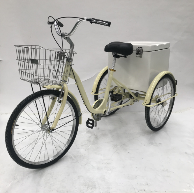 Tricycle,Aluminum alloy,24&quot; W/ White box and Iron Front basket