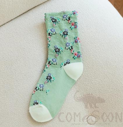 Mid Tube Socks,Polycotton,Light Green