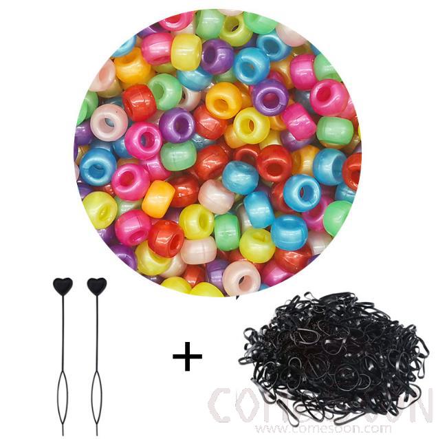 ASST HAIR BEADS,Acrylic,Cream