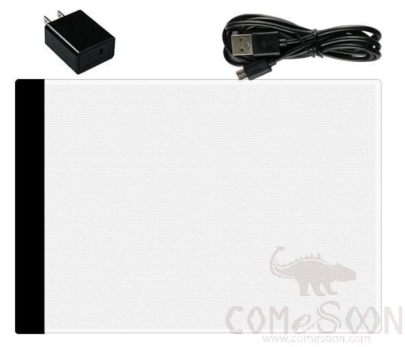 A4 luminous sketch transparent writing board,235*335*3.5mm,With USB cable and Original plug