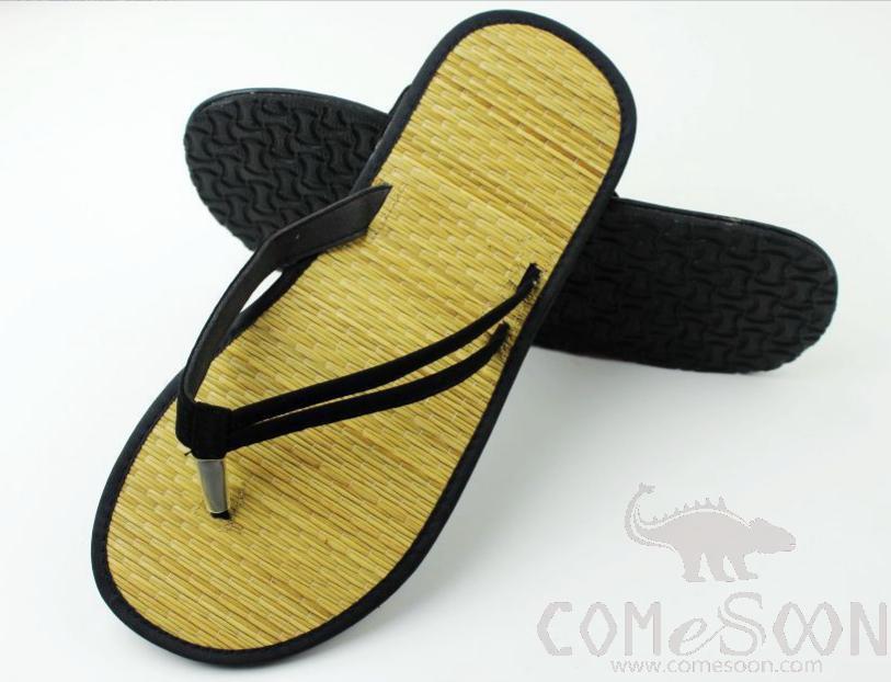 Straw Mat Flip Flops，Eva