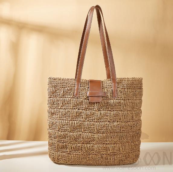 Straw Beach Bag,Papyrus