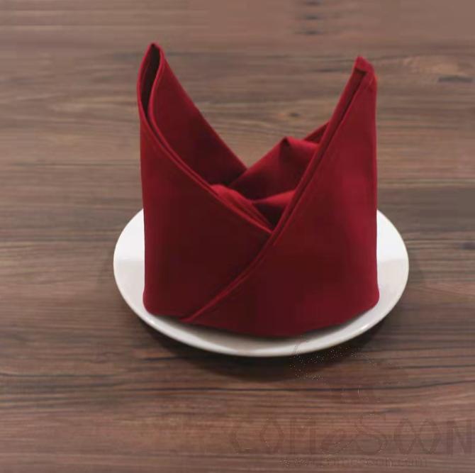 Pure cotton cup cloth, 47 * 47cm，Wine red