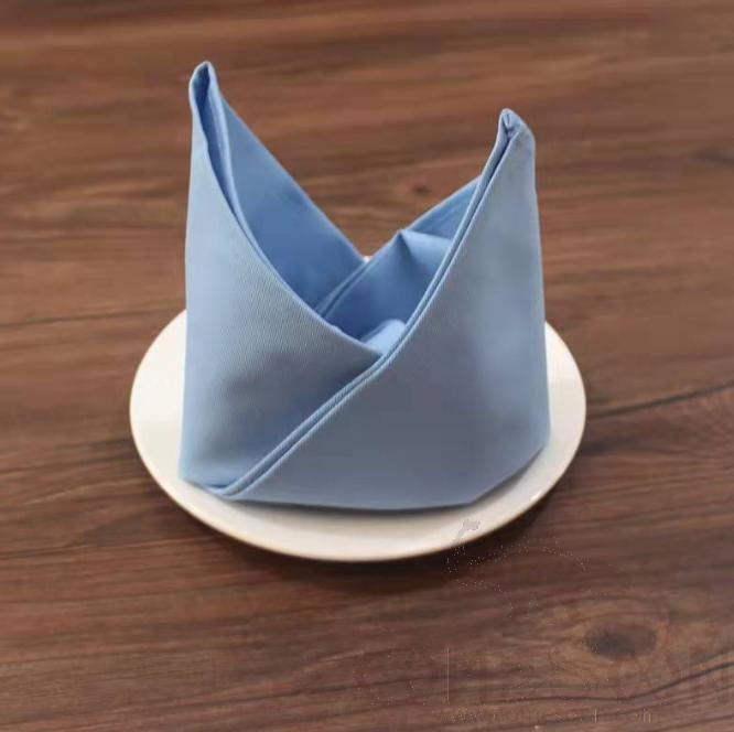 Pure cotton cup cloth, 47 * 47cm，White，Sky blue