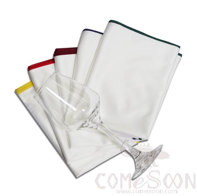 Special cloth for wiping cups, soft silk material, high elastic silk edge lock，45*60cm