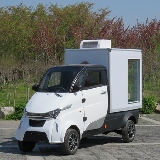 Refrigerated Electric Cart 4-wheel, 5000W, 170km, Cooling Cargo Box -18 to -5℃, Ice Cream Cart