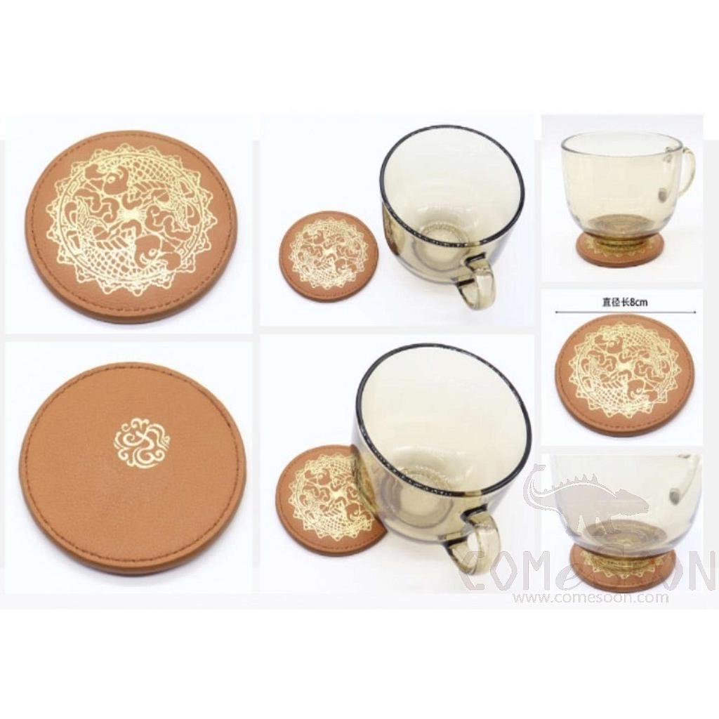 The Cup Mat With Logo，PU，D8CM，MOQ3000