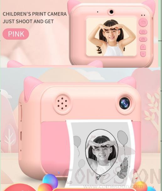 32G Thermal Polaroid(Print Camera), Pink, 97*79*47Mm