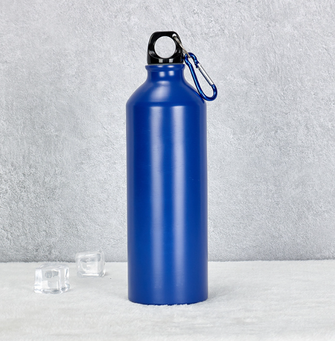 Single layer aluminum bottle, 500ml, With white custom logo
