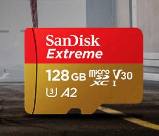 Sandisk memory card, 128GB, 160MB/s
