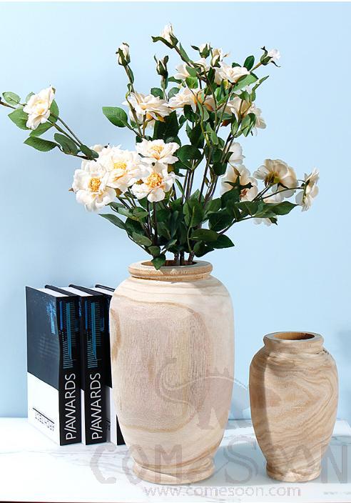 Wooden vase, Without flowers, H 20cm