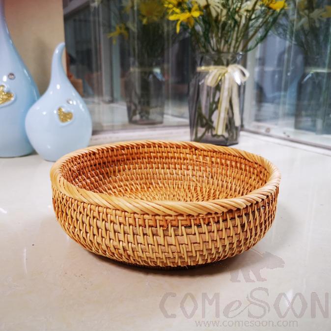 Cane woven storage basket, D20*H7cm