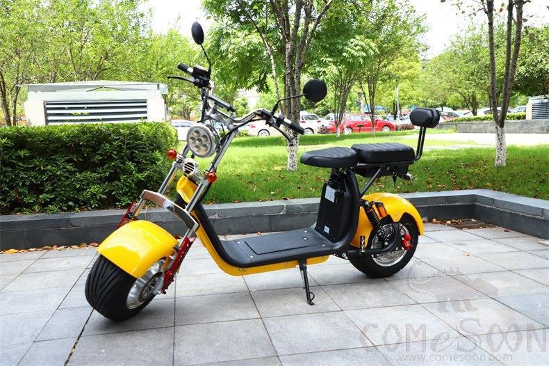 Harley electric vehicle, 20A 60V, lithium battery, 55km, 1500W, With trunk, Yellow