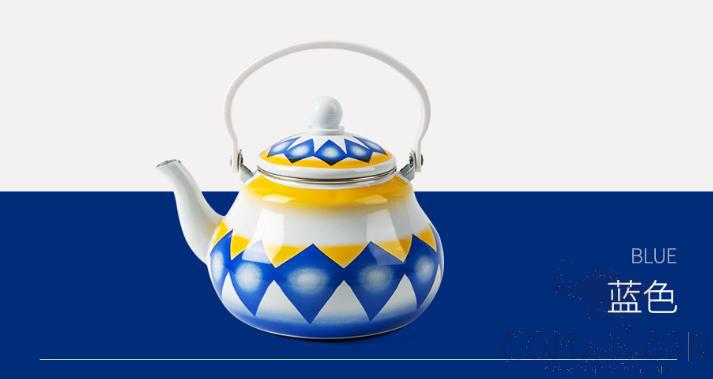 Enamel pear shaped pot, 2L， Blue