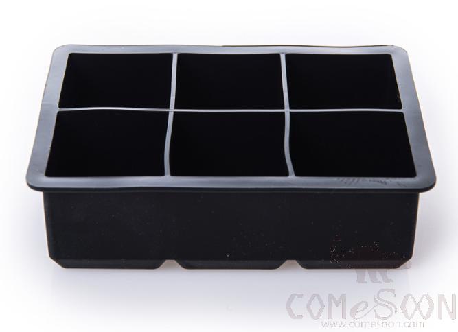 Silicone ice cube mold, Black six grid, 16.5 * 11.5 * 5cm