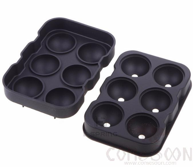 Silicone ice cube mold, Black six balls, 18 * 12.5 * 5cm