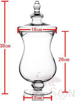 Glass candy can, H38cm, 2700ml, With lid