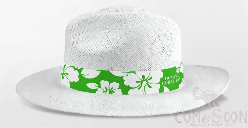 Straw Hat With Logo，Ribbon,Children'S,White,12-18 Months