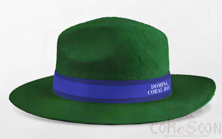 Straw Hat With Logo，Ribbon,Children'S,Green,2-5 Years Old
