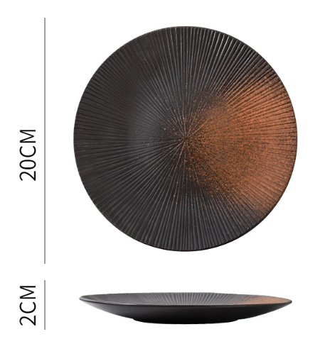 Japanese ceramic stripe plate，8&quot;