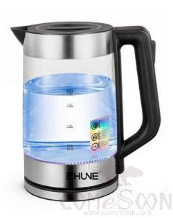 Gopeng glass body (no bubbles) electric kettle, SUS 201, 1.8L, 1500-1800W