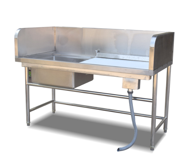 Fish Preparation Work Table With Sink, SS, 1500*700*800mm