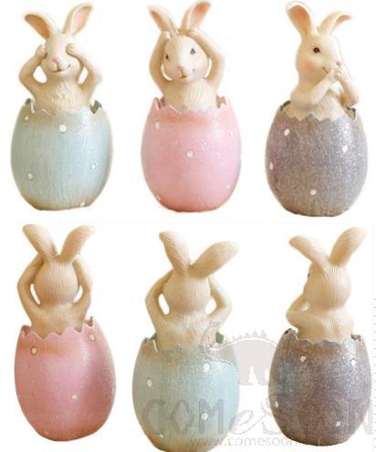 Easter Resin Rabbit, 10.51*6.89*3.9cm