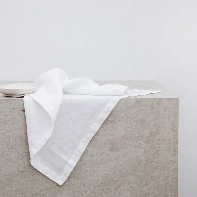 Napkins White Linen 56cmx56cm