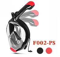 Foldable Snorkeling Mask For Adults,PC+ Liquid Silicone,40*19*16.5CM，Red And Black