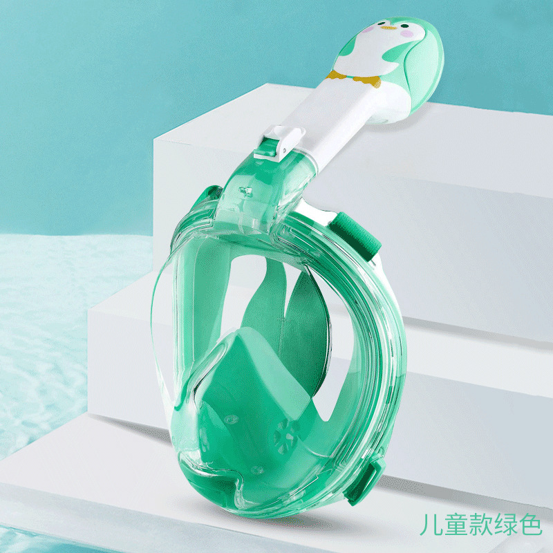 Foldable Snorkeling Mask For Kids,PC+ Liquid Silicone,35*17.5*14.8CM，Green