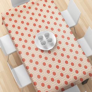 PrintedPlaidTablecloth-PinkHoneycomb
