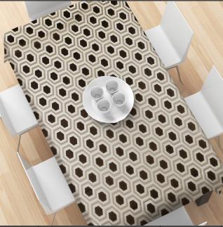 PrintedPlaidTablecloth-GreyHoneycomb