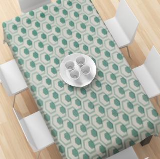 PrintedPlaidTablecloth-BlueHoneycomb