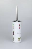 3318 Printed Toilet Brush-Succulents,PP+ABS(Chromeplated),8*8*38cm