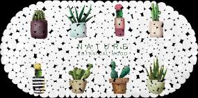 Printed Anti-Slip Mat-Succulents,PVC,69*35cm