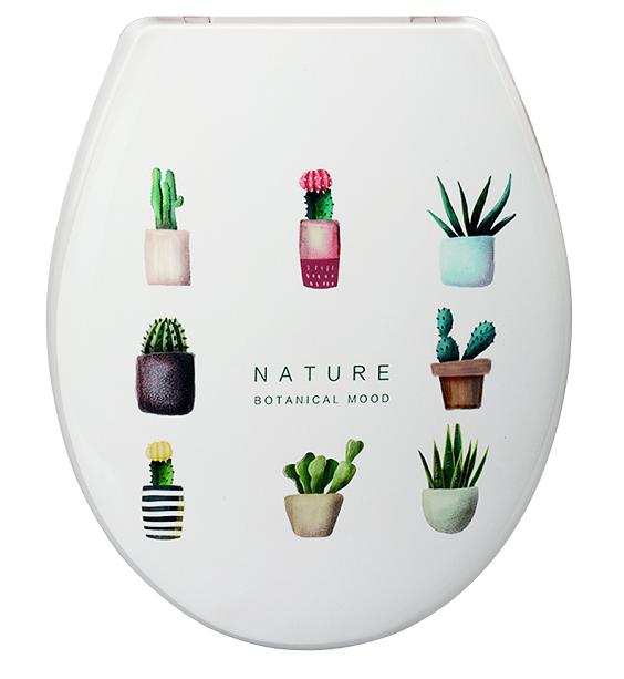 Printed Slow Down Toilet Seat Cover-Succulents,PP,34*45cm