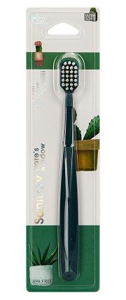 Printed Toothbrush-Dark Green,PP+PBT,18*1.5cm