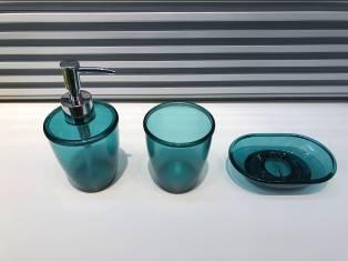 6462 Transparent Three-Piece Set-Dark Green,Ps,17*10.5*12
