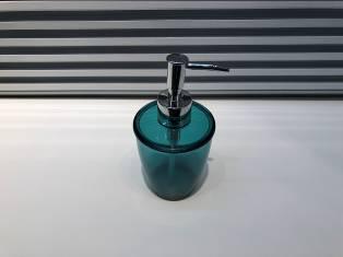 6462 Transparent Soap Dispenser Bottle-Dark Green,Ps,8.5*17.5
