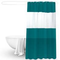 Splicing Shower Curtain-Dark Green,PEVA,180*200cm