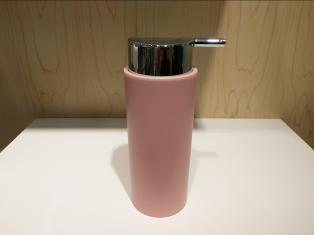 3315 Monochrome Soap Dispenser Bottle-Light Pink,PP+ABS(Chromeplated),6.5*6.5*17.5cm