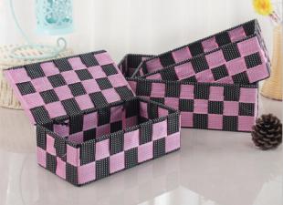 Basket Three-Piece Set-Light Pink,PP+PE,Small:21*10*6.5cm
Medium:23.5*14*7cm
Large:26*16*8cm