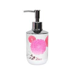 3318 Printed Soap Dispenser Bottle-Hydrangea,PP+PE,6*6*19cm